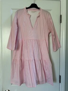 Spartina 449 Pink and White Striped Dress Size L